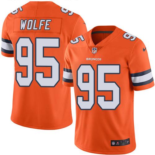 Nike Broncos #95 Derek Wolfe Orange Youth Stitched NFL Limited Rush Jersey